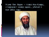Усама бен Ладен — глава Аль-Каиды, «террорист номер один», убитый 1 мая 2011 года