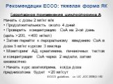 Рекомендации ECCO: тяжелая форма ЯК. Безопасное применение циклоспорина А Начать с дозы 2 мг/кг в/в Продолжительность около 4 дней Проверить концентрацию CsA на 2-ой день (цель >200,