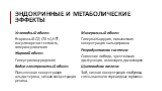 Эндокринные и метаболические эффекты. Углеводный обмен: Вторичный СД (20 %), НТГ, инсулинорезистентность, гиперинсулинемия Жировой обмен: Гипертриглицеридемия Водно-электролитный обмен: Повышенная концентрация альдостерона, низкая концентрация ренина. Минеральный обмен: Гиперкальциурия, повышенная к