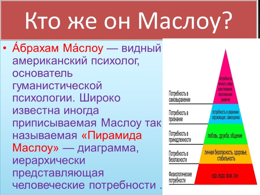 Маслоу. Пирамида психолога Абрахама Маслоу. Маслоу ударение. Американский психолог а Маслоу. Гуманистическая психология пирамида.