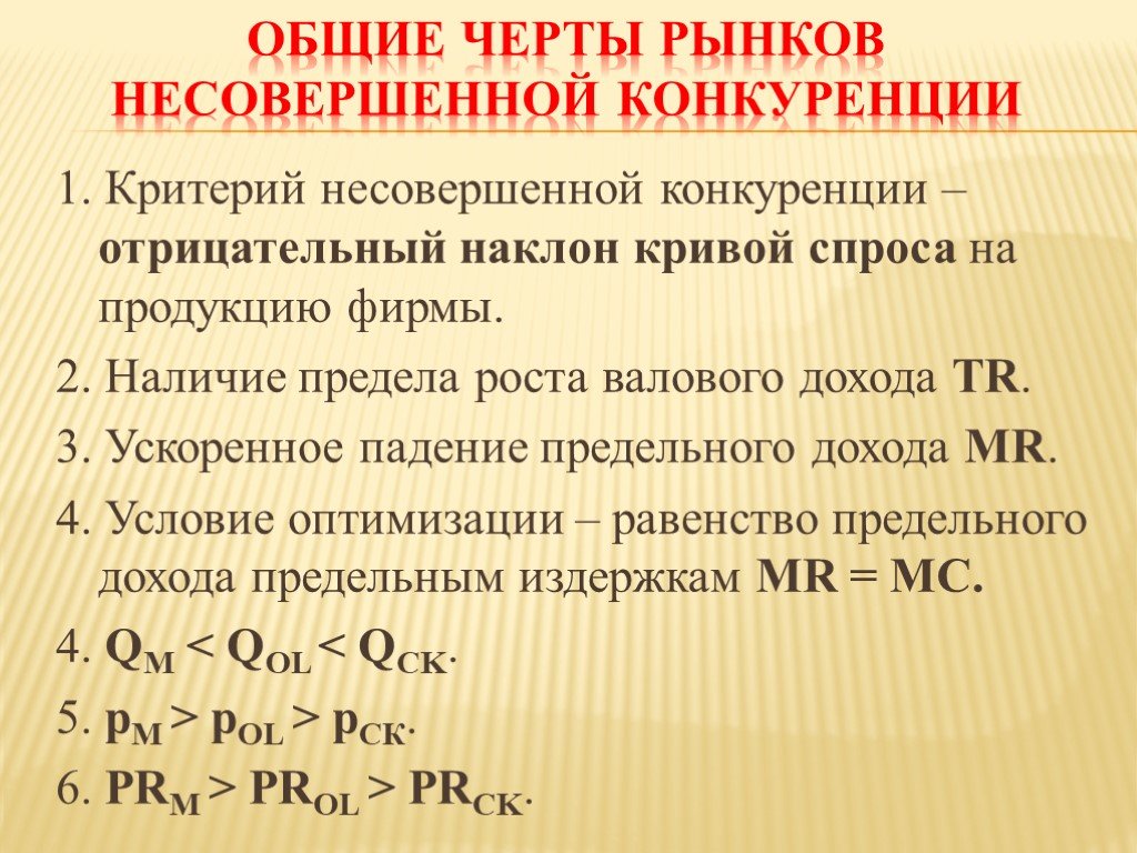 Теория несовершенной конкуренции презентация