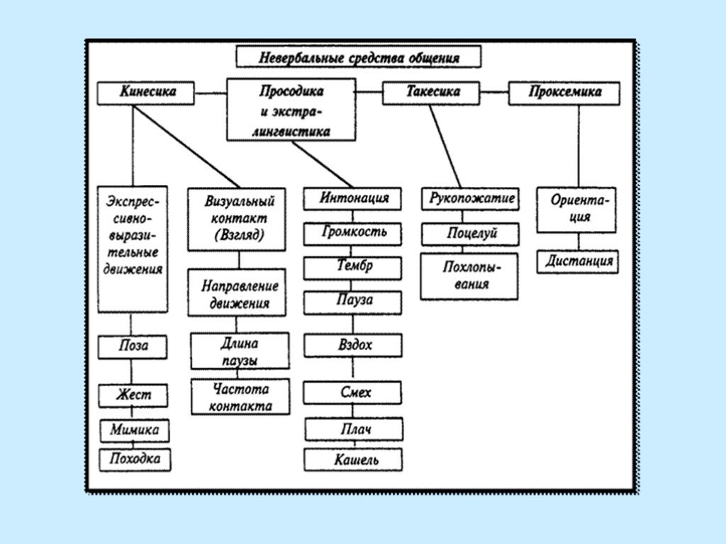 Невербальные средства общения схема