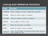 Lookup and reference functions