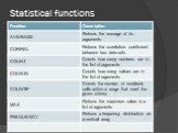 Statistical functions