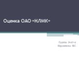 Оценка ОАО «НЛМК». Группа Э-07-2 Нурдинова Я.С.