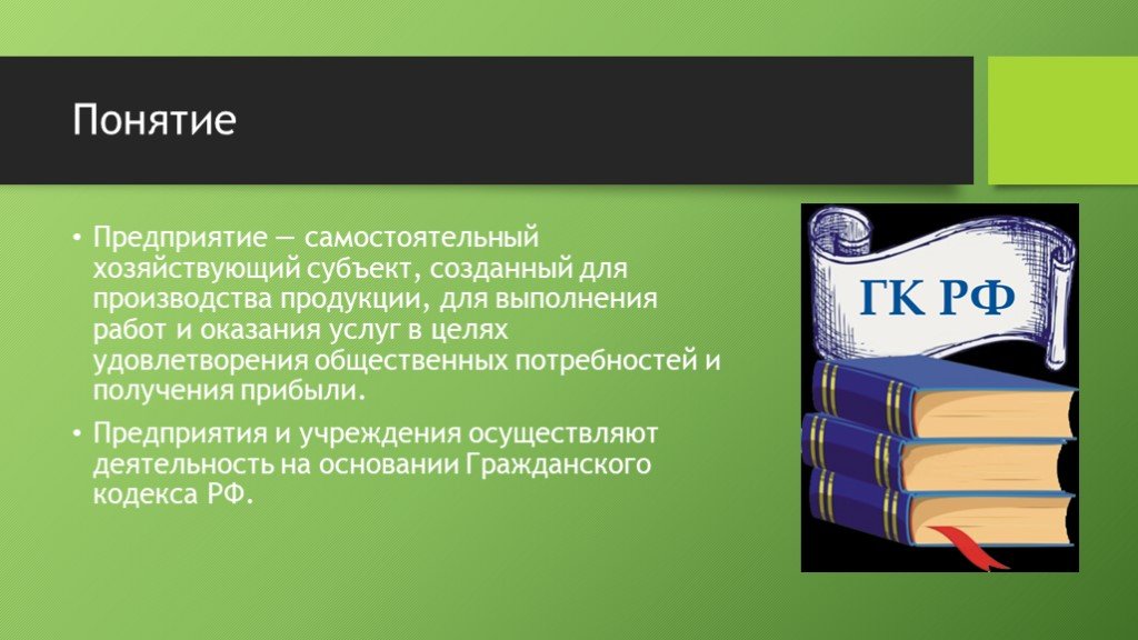 Само понятие. Что представляет собой понятие «хозяйствующий субъект»?. Понятие 