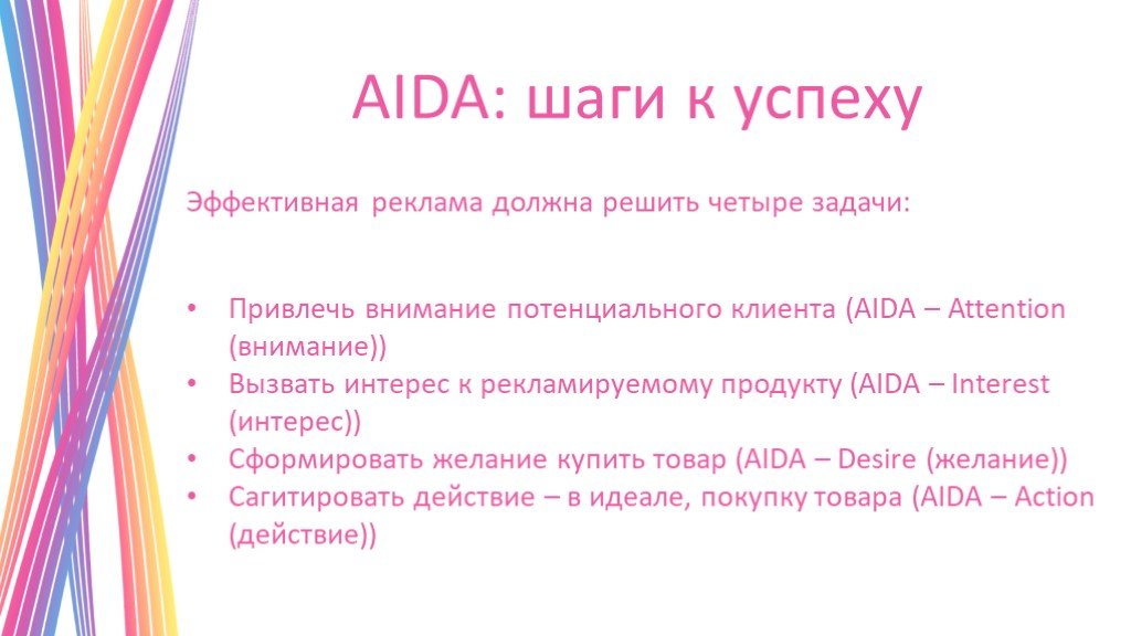Модели рекламного текста. Aida модель рекламного воздействия. Рекламная схема Aida. Aida техника продаж.