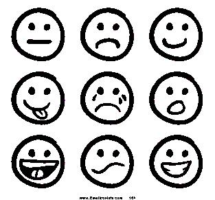 Smiley Faces Clip Art Black And White