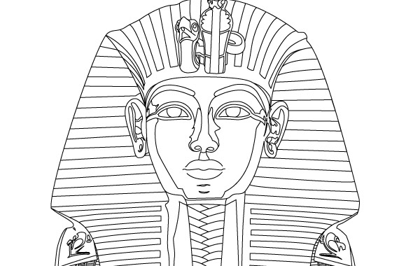 история, фараон, Египет, контурный рисунок в векторе, EPS