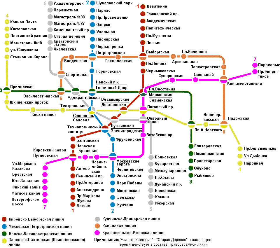 Схема метро в спб
