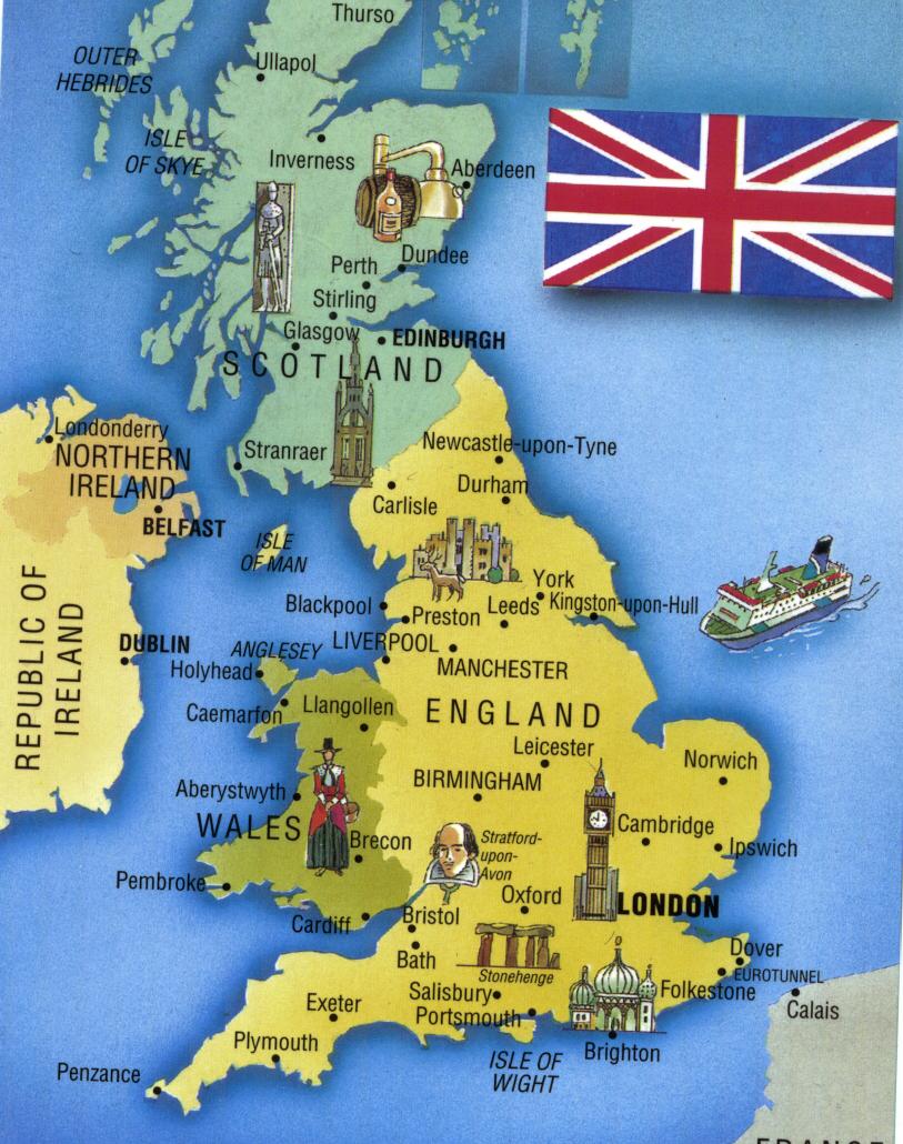 Соединённое королевство Великобритании на карте мира