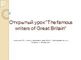The famous writers of great britain