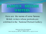 Famous british writers (знаменитые британские писатели)