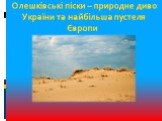 Олешківські піски – природне диво України та найбільша пустеля Європи