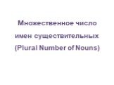 Множественное число имен существительных (plural number of nouns)