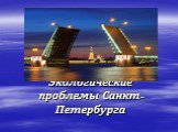 Экологические проблемы Санкт-Петербурга