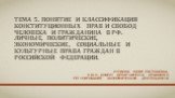 Понятие и классификация конституционных прав и свобод  гражданина в РФ