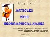 Articles with Geographical Names