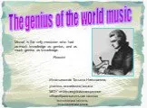 The genius of the world music