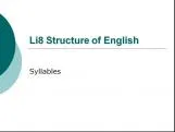 The syplabic structure of english