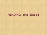 Readind the dates