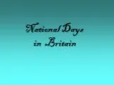National Days in Britain